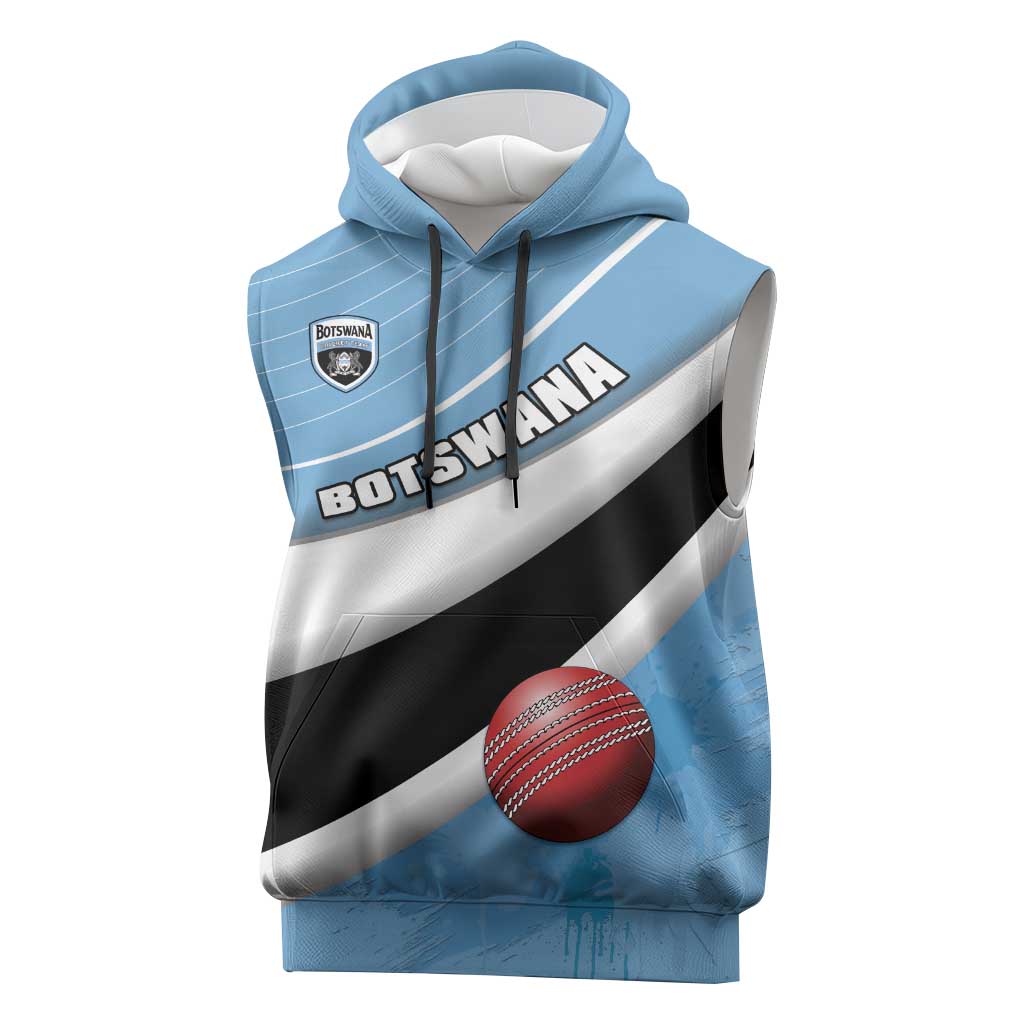 Custom Botswana Cricket Sleeveless Hoodie Go Baggy Blues - Wonder Print Shop