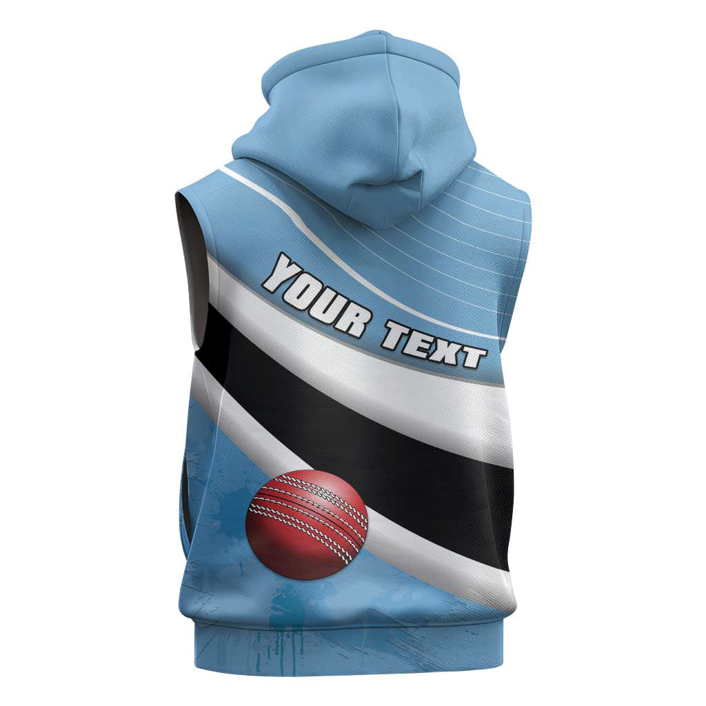 Custom Botswana Cricket Sleeveless Hoodie Go Baggy Blues - Wonder Print Shop