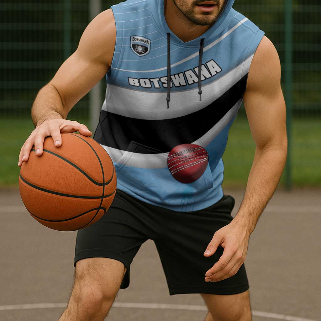 Custom Botswana Cricket Sleeveless Hoodie Go Baggy Blues - Wonder Print Shop