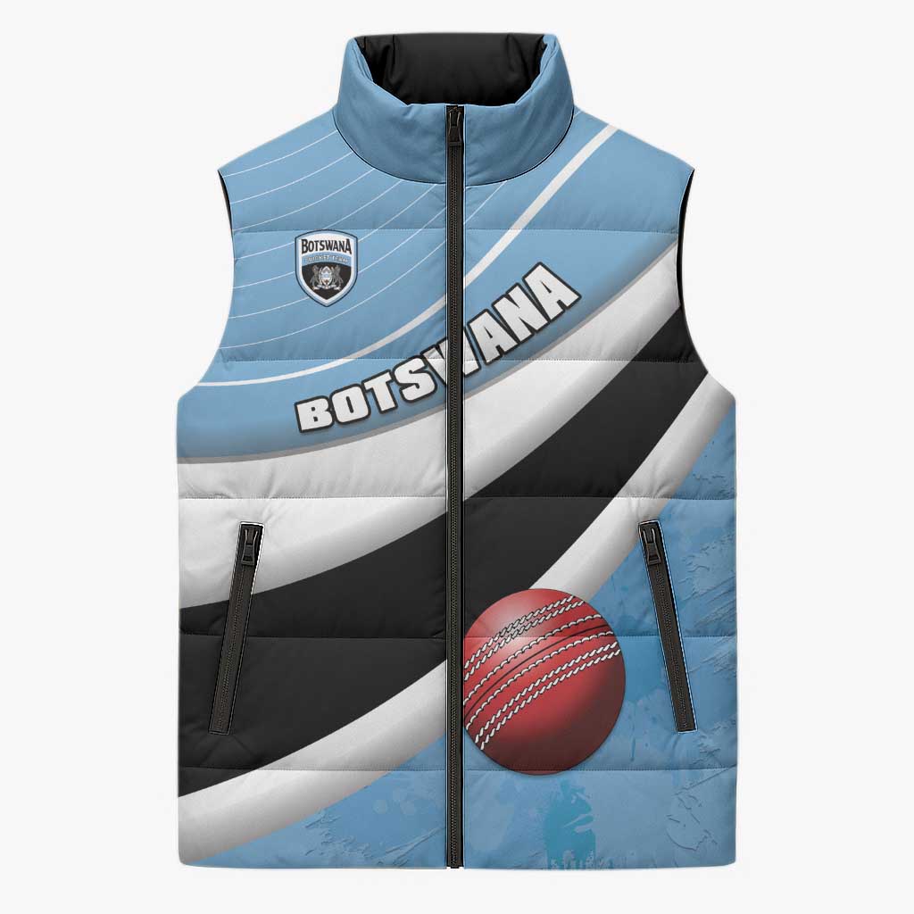 Custom Botswana Cricket Sleeveless Puffer Jacket Go Baggy Blues - Wonder Print Shop