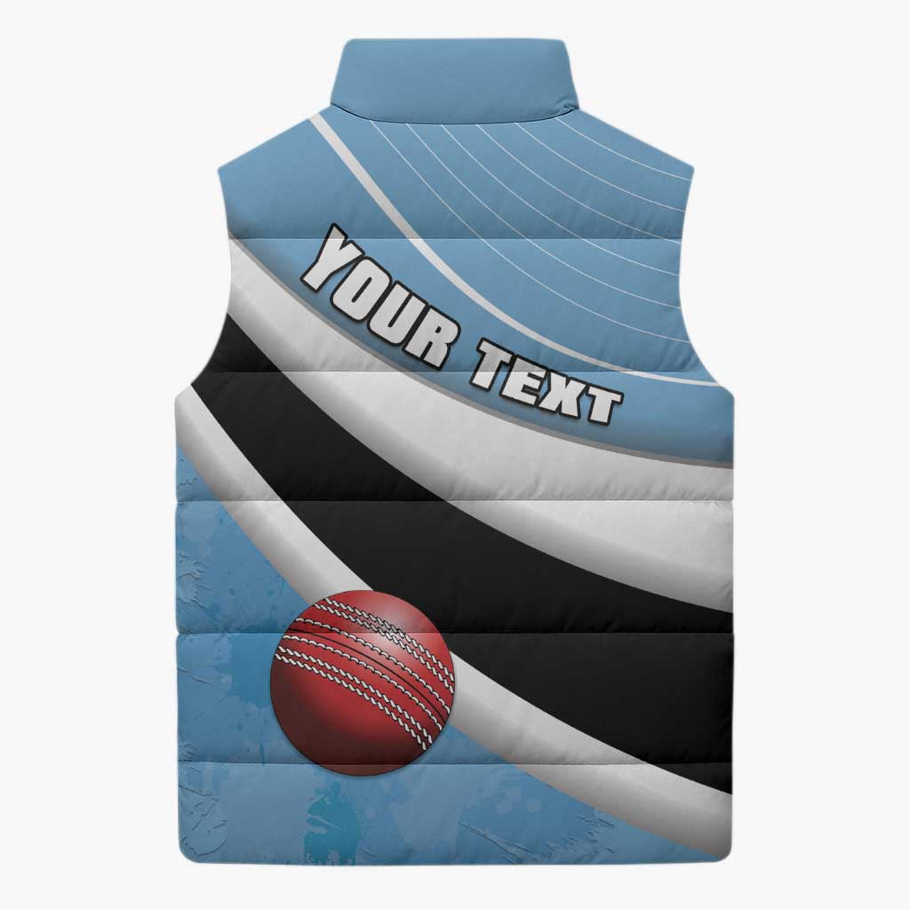 Custom Botswana Cricket Sleeveless Puffer Jacket Go Baggy Blues - Wonder Print Shop
