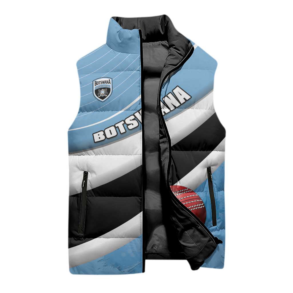 Custom Botswana Cricket Sleeveless Puffer Jacket Go Baggy Blues - Wonder Print Shop