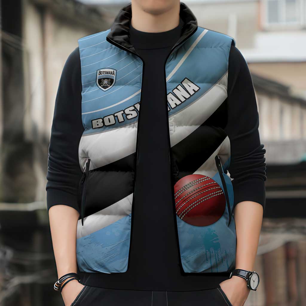 Custom Botswana Cricket Sleeveless Puffer Jacket Go Baggy Blues - Wonder Print Shop