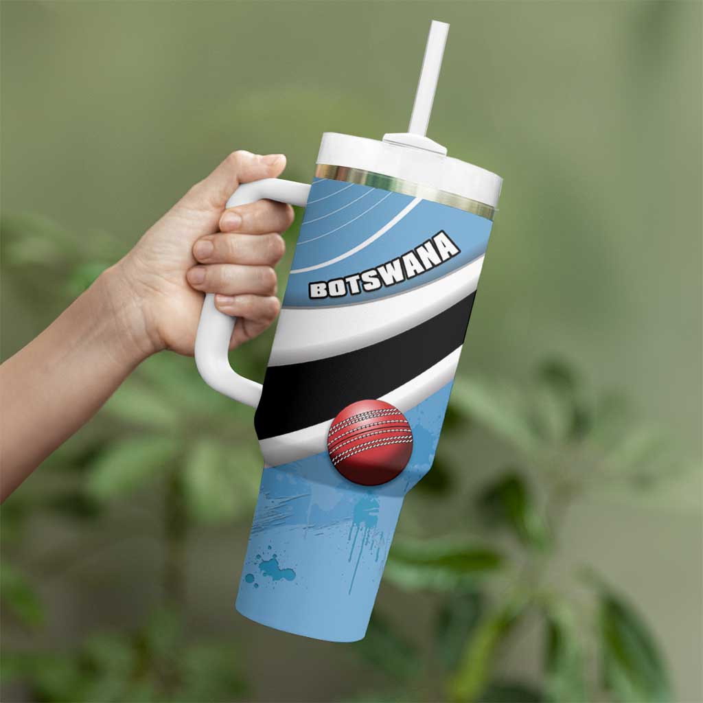 Custom Botswana Cricket Tumbler With Handle Go Baggy Blues - Wonder Print Shop