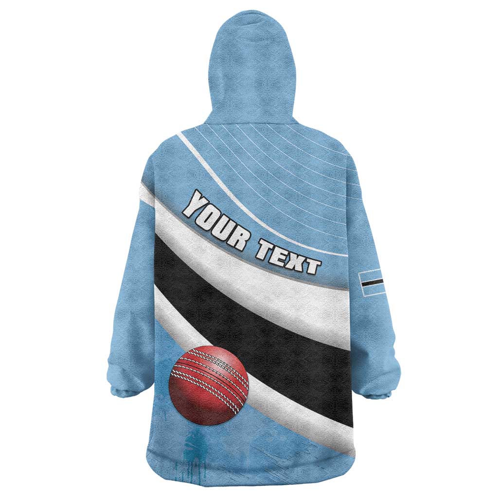 Custom Botswana Cricket Wearable Blanket Hoodie Go Baggy Blues - Wonder Print Shop
