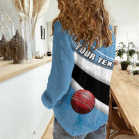Custom Botswana Cricket Women Casual Shirt Go Baggy Blues - Wonder Print Shop