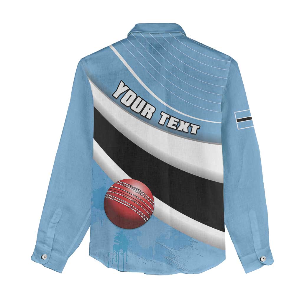 Custom Botswana Cricket Women Casual Shirt Go Baggy Blues - Wonder Print Shop