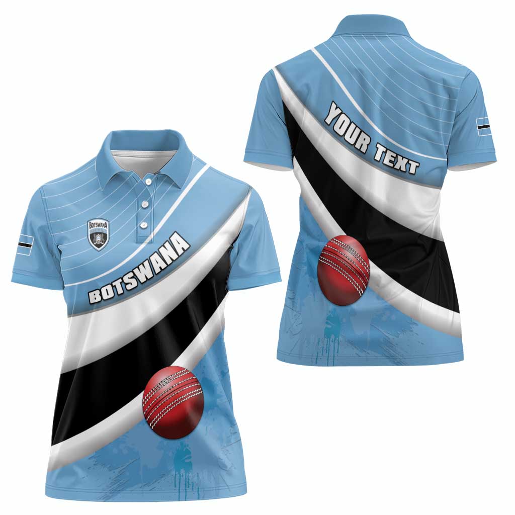 Custom Botswana Cricket Women Polo Shirt Go Baggy Blues - Wonder Print Shop