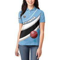 Custom Botswana Cricket Women Polo Shirt Go Baggy Blues - Wonder Print Shop