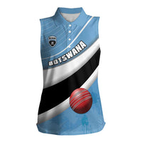 Custom Botswana Cricket Women Sleeveless Polo Shirt Go Baggy Blues - Wonder Print Shop