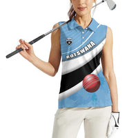 Custom Botswana Cricket Women Sleeveless Polo Shirt Go Baggy Blues - Wonder Print Shop