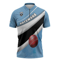 Custom Botswana Cricket Zipper Polo Shirt Go Baggy Blues - Wonder Print Shop