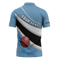 Custom Botswana Cricket Zipper Polo Shirt Go Baggy Blues - Wonder Print Shop