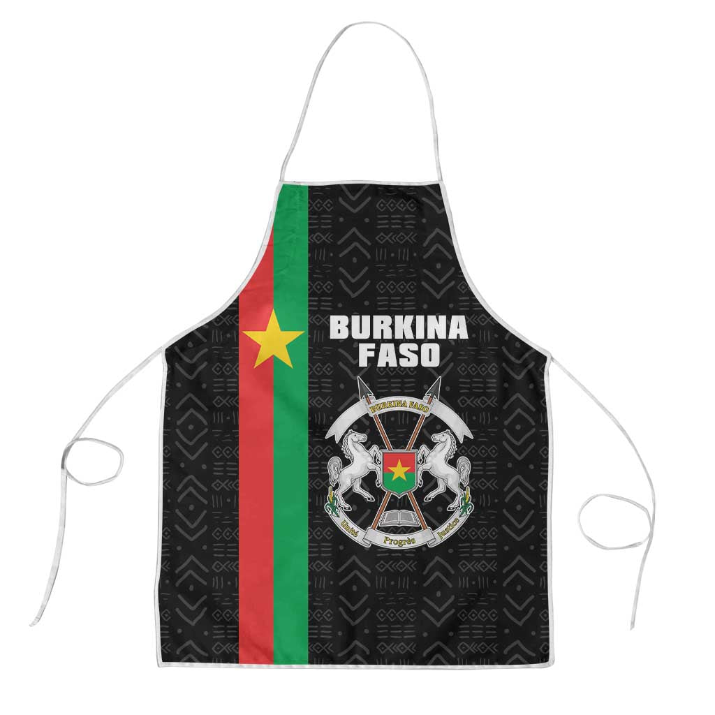 Burkina Faso Striped Apron African Mud Cloth Pattern - Black - Wonder Print Shop