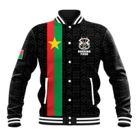 Personalized Burkina Faso Striped Baseball Jacket African Mud Cloth Pattern - Black - Wonder Print Shop