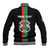 Personalized Burkina Faso Striped Baseball Jacket African Mud Cloth Pattern - Black - Wonder Print Shop