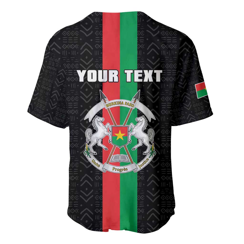 Personalized Burkina Faso Striped Baseball Jersey African Mud Cloth Pattern - Black - Wonder Print Shop