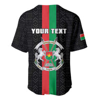 Personalized Burkina Faso Striped Baseball Jersey African Mud Cloth Pattern - Black - Wonder Print Shop