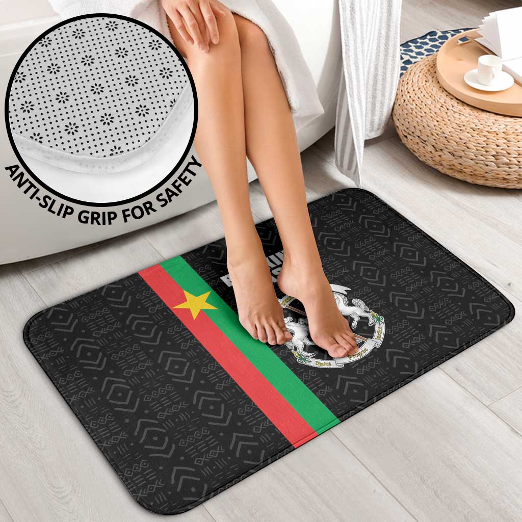 Burkina Faso Striped Bathroom Set African Mud Cloth Pattern - Black - Wonder Print Shop
