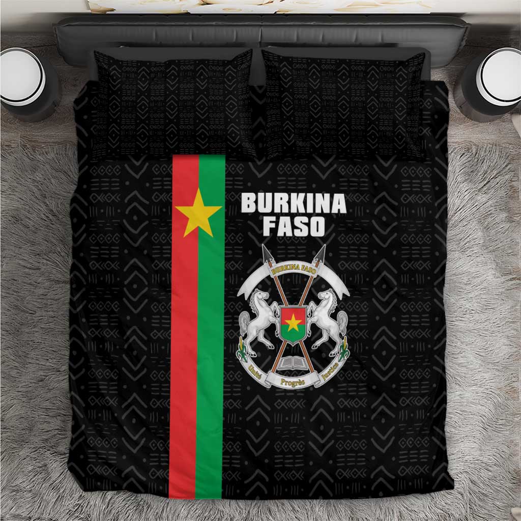 Burkina Faso Striped Bedding Set African Mud Cloth Pattern - Black - Wonder Print Shop