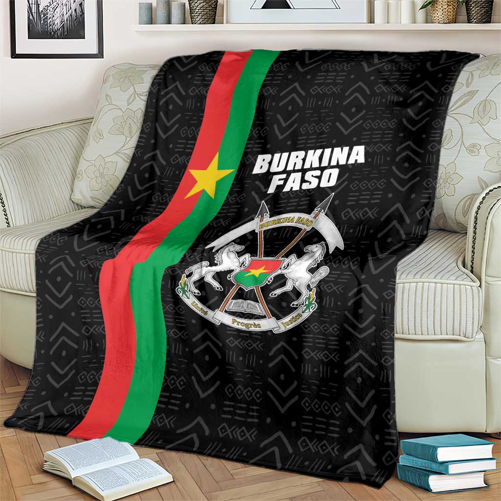 Burkina Faso Striped Blanket African Mud Cloth Pattern - Black - Wonder Print Shop
