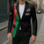 Personalized Burkina Faso Striped Blazer African Mud Cloth Pattern - Black - Wonder Print Shop