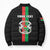 Personalized Burkina Faso Striped Bomber Puffer Jacket African Mud Cloth Pattern - Black - Wonder Print Shop