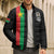 Personalized Burkina Faso Striped Bomber Puffer Jacket African Mud Cloth Pattern - Black - Wonder Print Shop