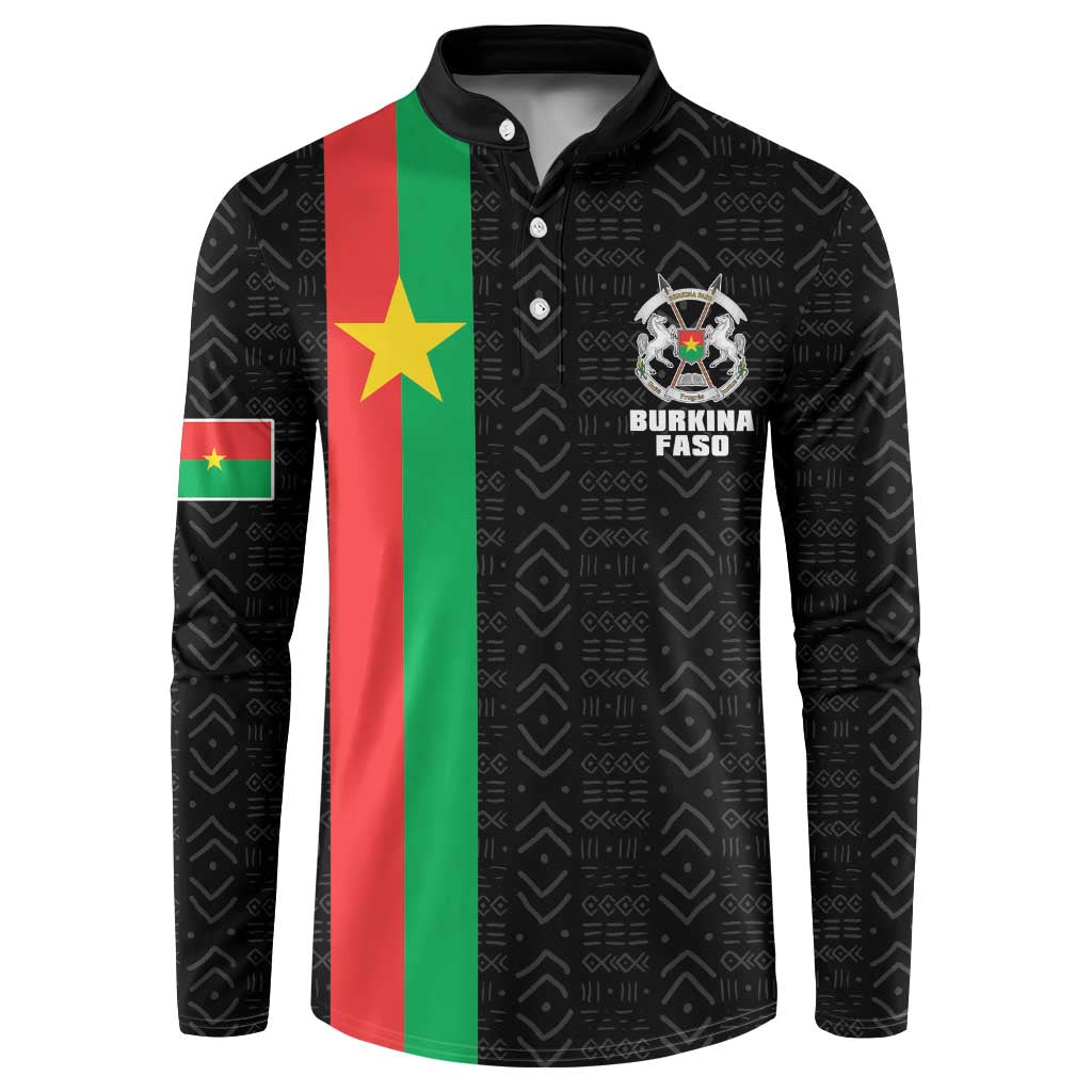 Personalized Burkina Faso Striped Button Sweatshirt African Mud Cloth Pattern - Black - Wonder Print Shop