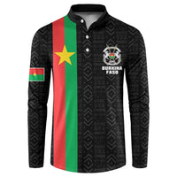 Personalized Burkina Faso Striped Button Sweatshirt African Mud Cloth Pattern - Black - Wonder Print Shop