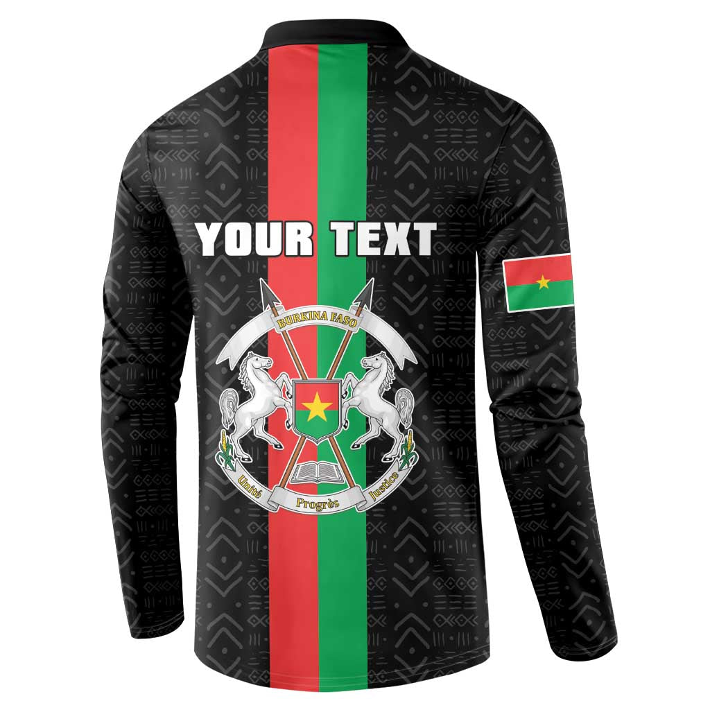 Personalized Burkina Faso Striped Button Sweatshirt African Mud Cloth Pattern - Black - Wonder Print Shop