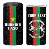 Personalized Burkina Faso Striped 4 in 1 Can Cooler Tumbler African Mud Cloth Pattern - Black - Wonder Print Shop