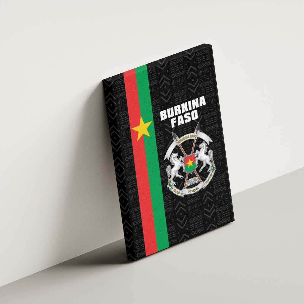 Burkina Faso Striped Canvas Wall Art African Mud Cloth Pattern - Black - Wonder Print Shop