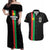 Personalized Burkina Faso Striped Couples Matching Off Shoulder Maxi Dress and Hawaiian Shirt African Mud Cloth Pattern - Black - Wonder Print Shop