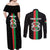 Personalized Burkina Faso Striped Couples Matching Off Shoulder Maxi Dress and Long Sleeve Button Shirt African Mud Cloth Pattern - Black - Wonder Print Shop