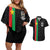 Personalized Burkina Faso Striped Couples Matching Off Shoulder Short Dress and Hawaiian Shirt African Mud Cloth Pattern - Black - Wonder Print Shop