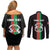 Personalized Burkina Faso Striped Couples Matching Off Shoulder Short Dress and Long Sleeve Button Shirt African Mud Cloth Pattern - Black - Wonder Print Shop