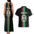 Personalized Burkina Faso Striped Couples Matching Tank Maxi Dress and Hawaiian Shirt African Mud Cloth Pattern - Black - Wonder Print Shop