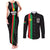 Personalized Burkina Faso Striped Couples Matching Tank Maxi Dress and Long Sleeve Button Shirt African Mud Cloth Pattern - Black - Wonder Print Shop