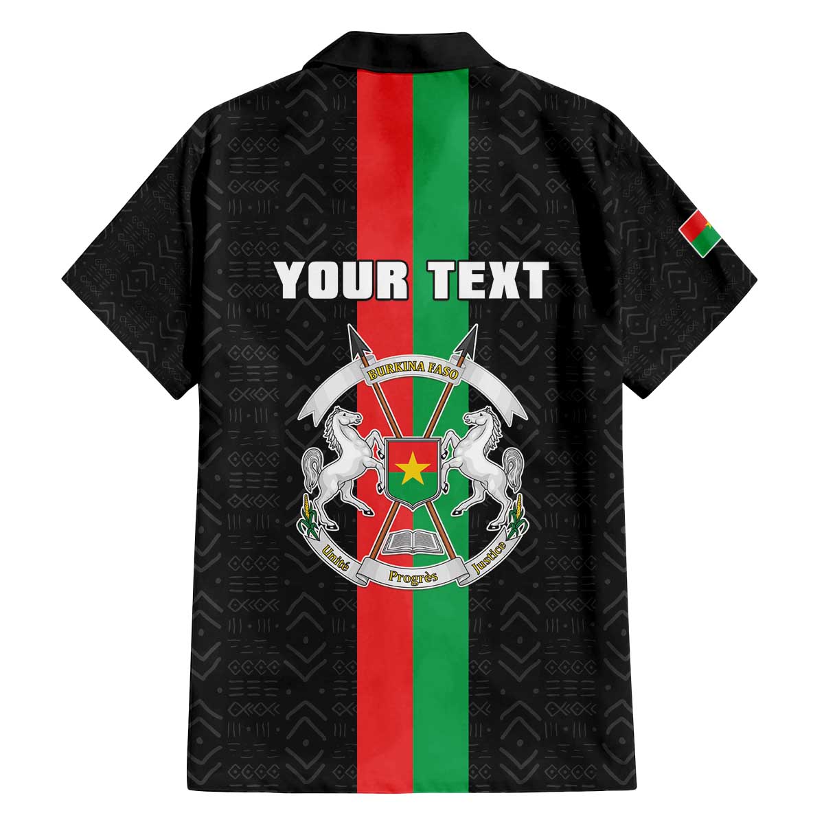 Personalized Burkina Faso Striped Family Matching Off The Shoulder Long Sleeve Dress and Hawaiian Shirt African Mud Cloth Pattern - Black - Wonder Print Shop