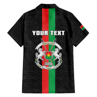 Personalized Burkina Faso Striped Family Matching Off The Shoulder Long Sleeve Dress and Hawaiian Shirt African Mud Cloth Pattern - Black - Wonder Print Shop