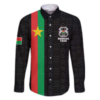Personalized Burkina Faso Striped Family Matching Off The Shoulder Long Sleeve Dress and Hawaiian Shirt African Mud Cloth Pattern - Black - Wonder Print Shop