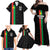 Personalized Burkina Faso Striped Family Matching Off Shoulder Maxi Dress and Hawaiian Shirt African Mud Cloth Pattern - Black - Wonder Print Shop