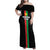 Personalized Burkina Faso Striped Family Matching Off Shoulder Maxi Dress and Hawaiian Shirt African Mud Cloth Pattern - Black - Wonder Print Shop