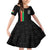 Personalized Burkina Faso Striped Family Matching Off Shoulder Short Dress and Hawaiian Shirt African Mud Cloth Pattern - Black - Wonder Print Shop