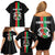 Personalized Burkina Faso Striped Family Matching Off Shoulder Short Dress and Hawaiian Shirt African Mud Cloth Pattern - Black - Wonder Print Shop