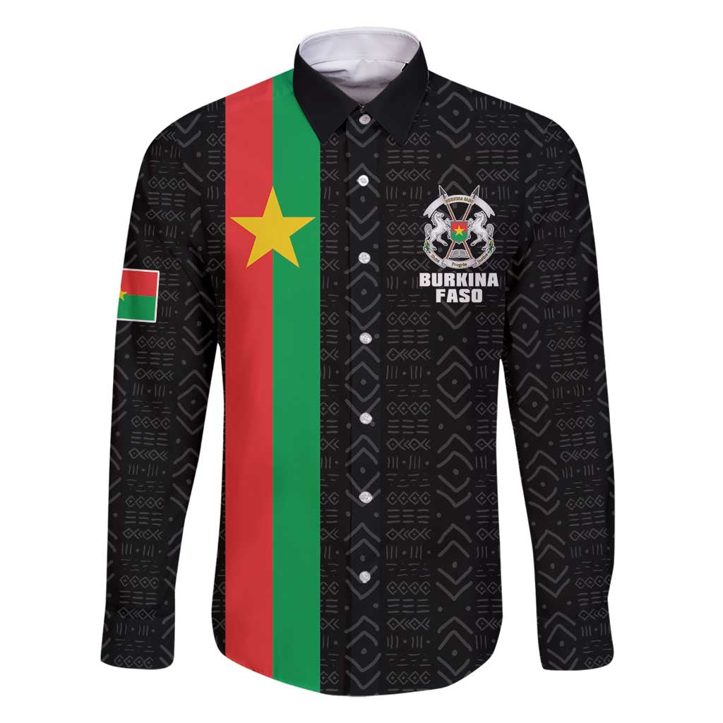 Personalized Burkina Faso Striped Family Matching Off Shoulder Short Dress and Hawaiian Shirt African Mud Cloth Pattern - Black - Wonder Print Shop