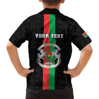 Personalized Burkina Faso Striped Family Matching Short Sleeve Bodycon Dress and Hawaiian Shirt African Mud Cloth Pattern - Black - Wonder Print Shop