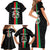 Personalized Burkina Faso Striped Family Matching Short Sleeve Bodycon Dress and Hawaiian Shirt African Mud Cloth Pattern - Black - Wonder Print Shop