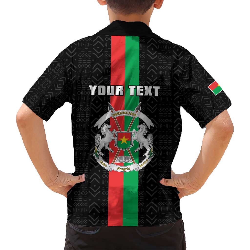 Personalized Burkina Faso Striped Family Matching Summer Maxi Dress and Hawaiian Shirt African Mud Cloth Pattern - Black - Wonder Print Shop